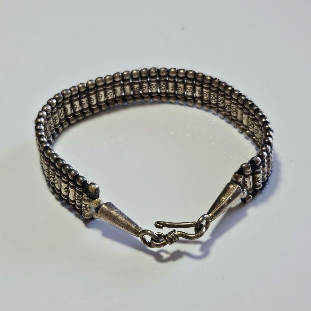 Sterling Silver Handwoven Bracelet 6.5" - Picture 12 of 15